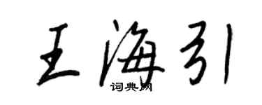 王正良王海引行書個性簽名怎么寫