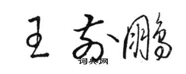 駱恆光王前鵬草書個性簽名怎么寫