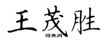 丁謙王茂勝楷書個性簽名怎么寫