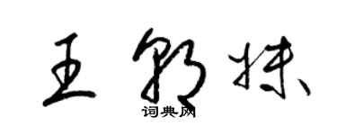 梁錦英王朝妹草書個性簽名怎么寫