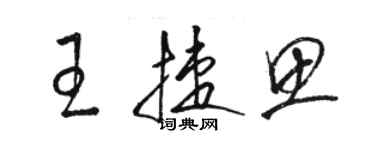 駱恆光王捷思草書個性簽名怎么寫