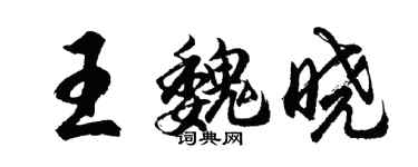 胡問遂王魏曉行書個性簽名怎么寫