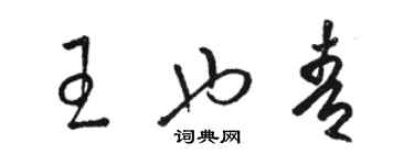 駱恆光王也青草書個性簽名怎么寫