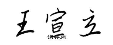 王正良王宣立行書個性簽名怎么寫