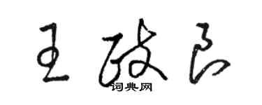 駱恆光王政良草書個性簽名怎么寫