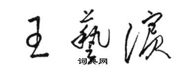 駱恆光王藝濱草書個性簽名怎么寫