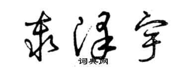 曾慶福秦澤宇草書個性簽名怎么寫