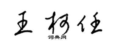 梁錦英王柯任草書個性簽名怎么寫