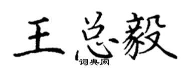 丁謙王總毅楷書個性簽名怎么寫