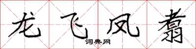 袁強龍飛鳳翥楷書怎么寫
