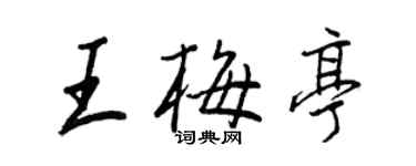 王正良王梅亭行書個性簽名怎么寫