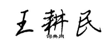 王正良王耕民行書個性簽名怎么寫