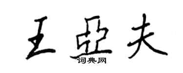 王正良王亞夫行書個性簽名怎么寫