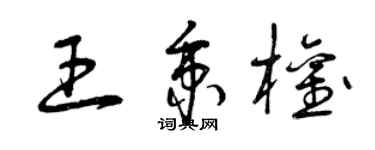 曾慶福王秉權草書個性簽名怎么寫