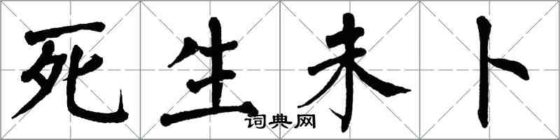翁闓運死生未卜楷書怎么寫