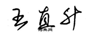 朱錫榮王直升草書個性簽名怎么寫