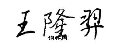 王正良王隆羿行書個性簽名怎么寫