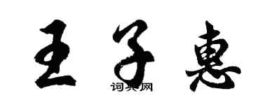 胡問遂王子惠行書個性簽名怎么寫