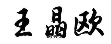 胡問遂王晶歐行書個性簽名怎么寫