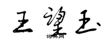 曾慶福王望玉行書個性簽名怎么寫