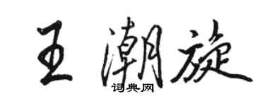 駱恆光王潮旋行書個性簽名怎么寫