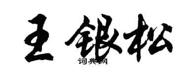 胡問遂王銀松行書個性簽名怎么寫