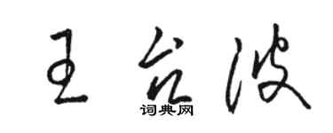 駱恆光王台波草書個性簽名怎么寫