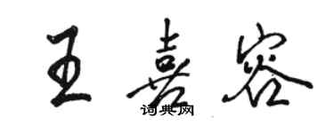 駱恆光王喜容行書個性簽名怎么寫