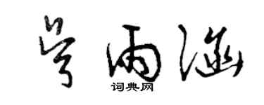 曾慶福吳雨涵草書個性簽名怎么寫