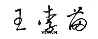 駱恆光王李苗草書個性簽名怎么寫