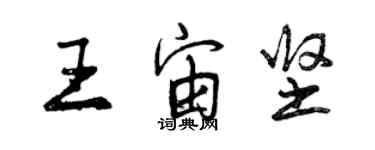 曾慶福王宙堅行書個性簽名怎么寫