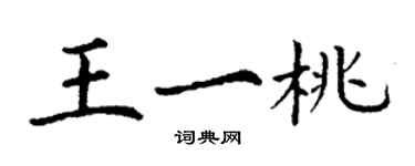 丁謙王一桃楷書個性簽名怎么寫