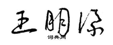 曾慶福王朋添草書個性簽名怎么寫