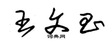 朱錫榮王文昌草書個性簽名怎么寫