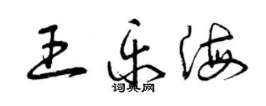 曾慶福王樂海草書個性簽名怎么寫