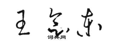 駱恆光王念東草書個性簽名怎么寫