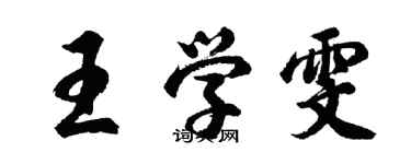 胡問遂王學雯行書個性簽名怎么寫