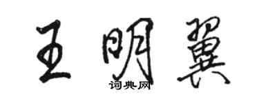 駱恆光王明翼行書個性簽名怎么寫