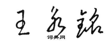 駱恆光王永銘草書個性簽名怎么寫
