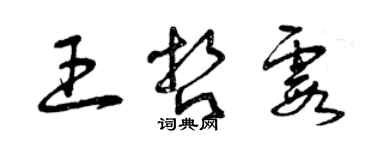 曾慶福王哲霞草書個性簽名怎么寫