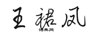 駱恆光王裙鳳行書個性簽名怎么寫