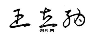 曾慶福王立納草書個性簽名怎么寫