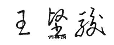 駱恆光王堅駿草書個性簽名怎么寫