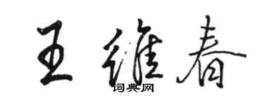 駱恆光王維春行書個性簽名怎么寫