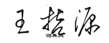 駱恆光王哲源草書個性簽名怎么寫