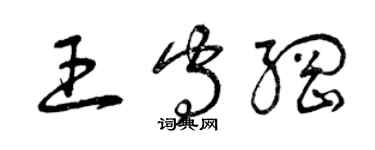 曾慶福王守綱草書個性簽名怎么寫