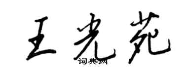 王正良王光苑行書個性簽名怎么寫