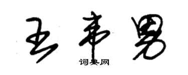 朱錫榮王韋男草書個性簽名怎么寫