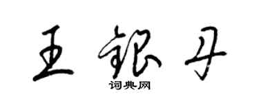 梁錦英王銀丹草書個性簽名怎么寫