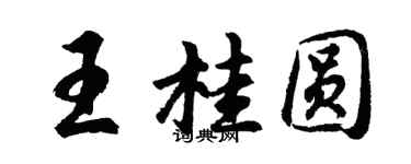 胡問遂王桂圓行書個性簽名怎么寫